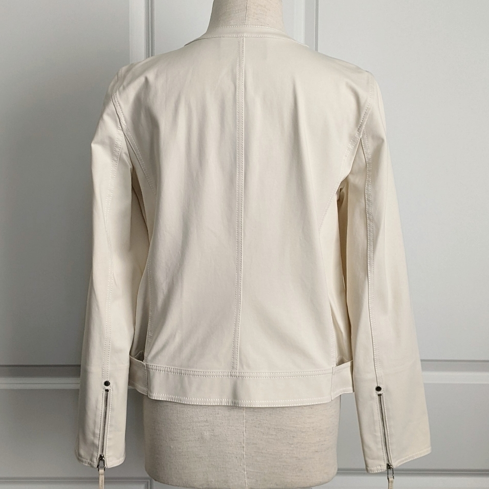 Lafayette 148 NY Jacket Mandarin Collar Zip Front Zip Cuffs Pockets Raffia 8 NWT - Picture 9 of 16
